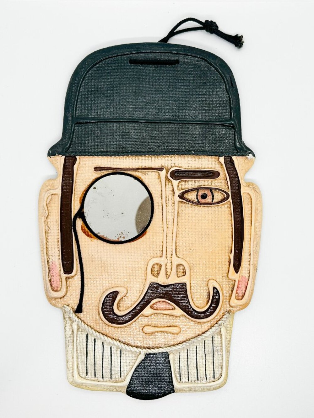Vintage Weird Oddity Monocle Man Wall Mirror Art Dapper